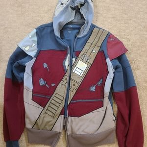 Disney star wars Mando mandalorian adult small hoodie cape bag and cap